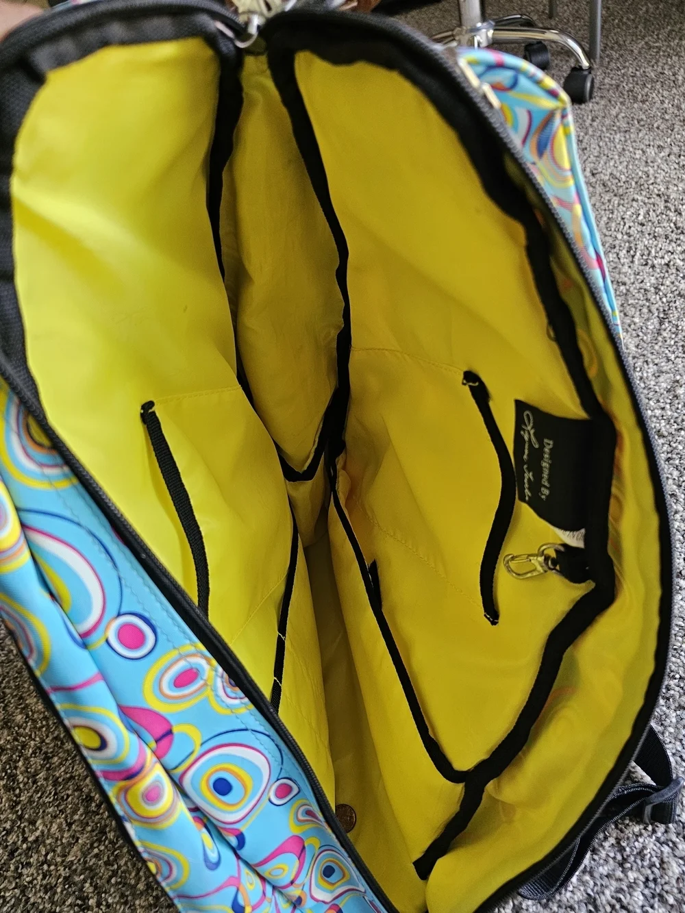 Jetpac Colorful Circle Print Sling Backpack - Turquoise, Yellow, Pink